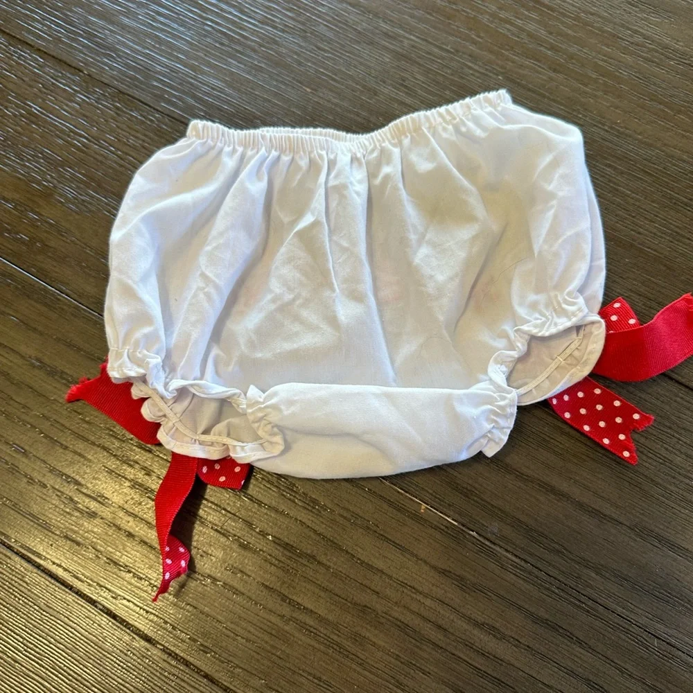 12month Snowman Design Kids Bloomers with Red Accents